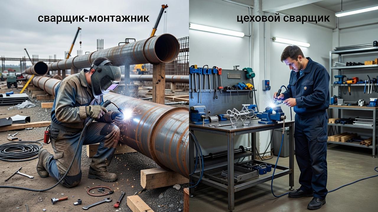 Сравнение сварки труб при монтаже и сварки деталей в цехе