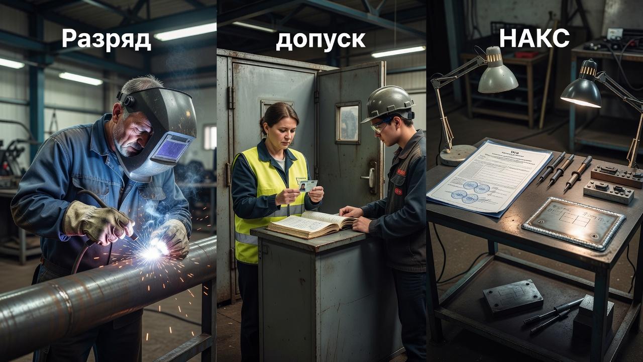 Иллюстрация различий между разрядом, допуском и аттестацией НАКС