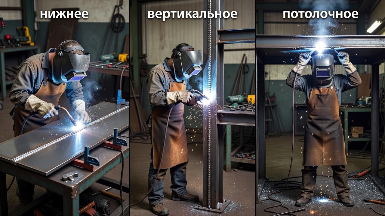 Положения сварки: нижнее, вертикальное, потолочное. Частые ошибки начинающих сварщиков при переходе к сложным положениям