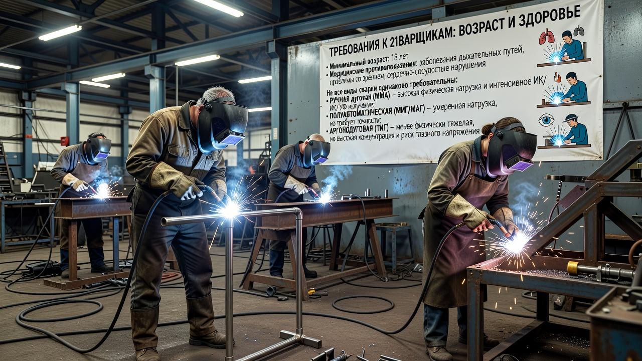 Есть ли ограничения по возрасту и здоровью для работы сварщиком. Все ли способы сварки одинаково требовательны к здоровью